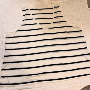 Madewell tank - 3x - cream & navy - nwt